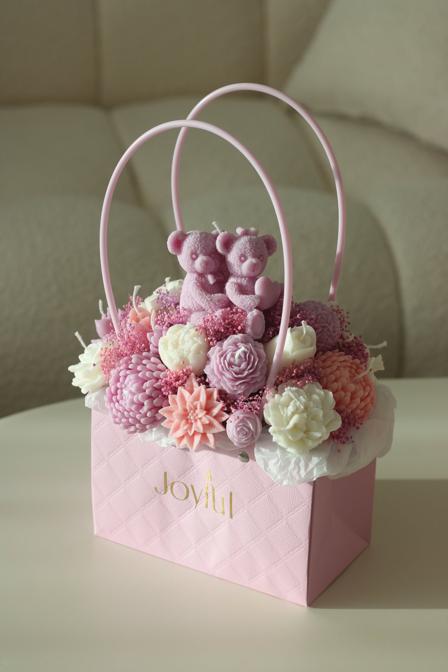 Candle Bouquet – Pink & Purple