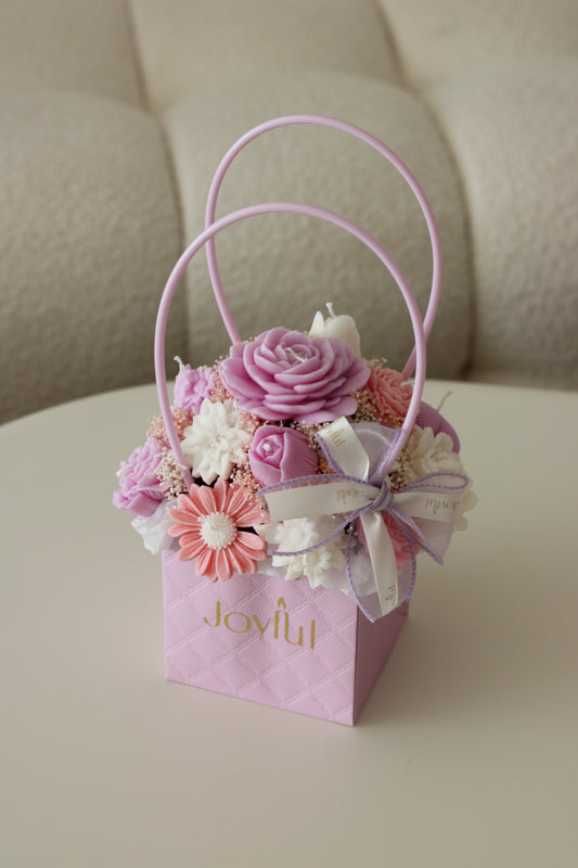 Candle Bouquet – Pink & Purple (Petite)