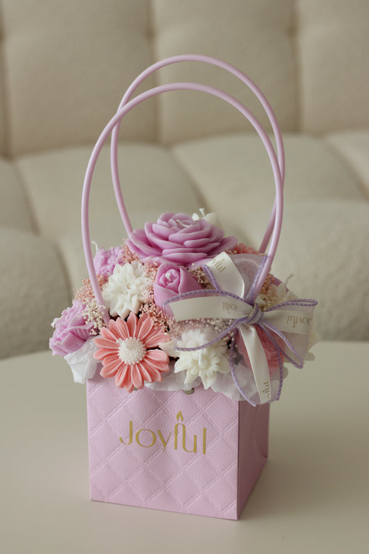 Candle Bouquet – Pink & Purple (Petite)